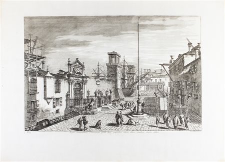 Michele Marieschi L'Arsenale - Magni Armamentarij Veneziarum portae duae;...