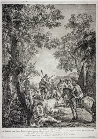 Pietro Monaco San Giovanni Battista nel deserto.1743-1763.Acquaforte e...
