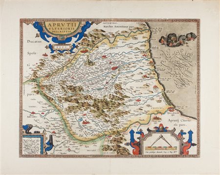 Abraham Ortelius Aprutii ulterioris descriptio.1590Incisione in rame con...