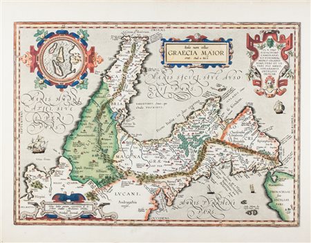 Abraham Ortelius Itala nam tellus Graecia Maior.1595Incisione in rame con...