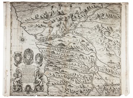 Filippo Pigafetta Tavola del regno di Congo.1591Incisione in rame. mm...