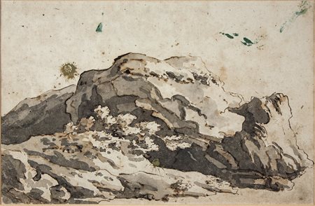 Petro Giacomo Palmieri Lotto di due vedute con studio di rocce. Penna e...