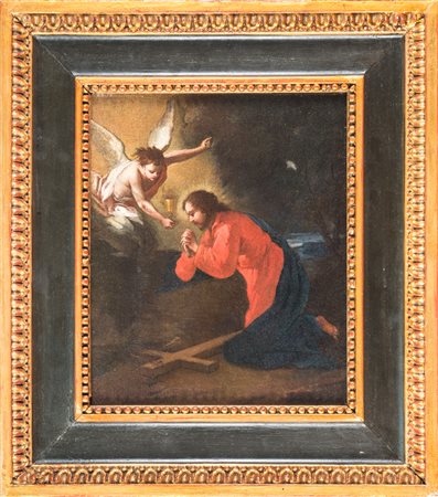 Anonimo del XVII secoloOrazione nell'orto degli olivi. Olio su tela. cm...