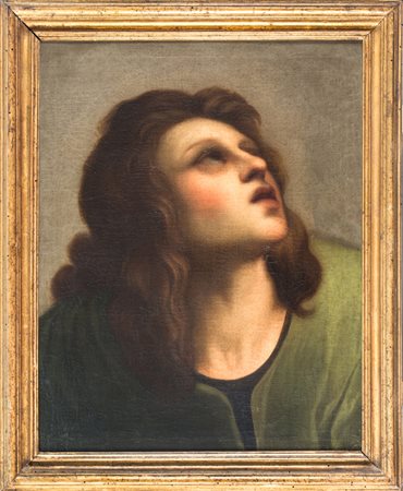 Anonimo del XVII secoloPersonaggio con lo sguardo levato. Olio su tela. cm...