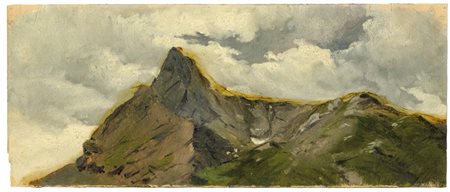 Gaetano Fasanotti Veduta del Gruppo Montano del Sasso (Dolomiti). Olio su...