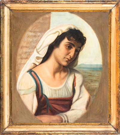 Gaetano Marinelli Ciociara. Olio su tela. cm 50,5x44,5.&nbsp;