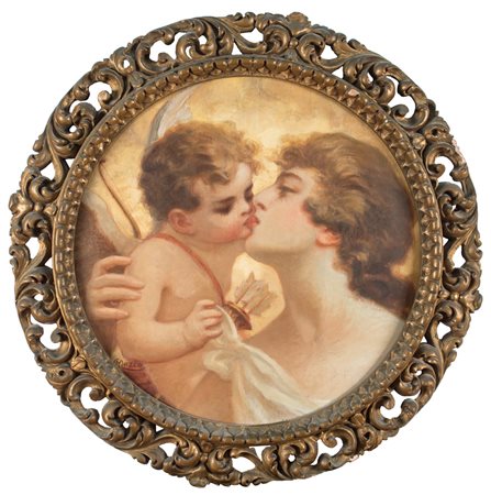 Giuseppe Mazzei Lotto composto. Accecamento d'amore. Bacio d'amore. 1) Olio...