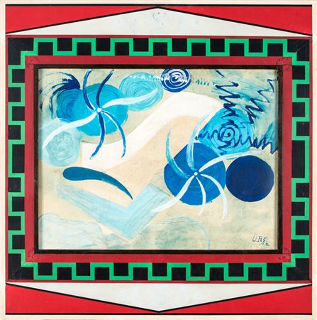 Umberto Peschi Composizione futurista.1930 ca.Tempera su cartone. cm 40x52....