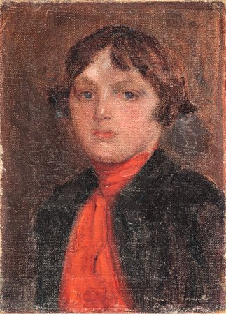 Antonio Schiaffino Ritratto di giovinetto. Olio su tela. cm 36x26. Firmato in...