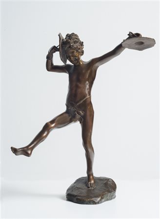 Giuseppe Renda Giovane danzante con cembali. Bronzo. Altezza mm 320 (con...