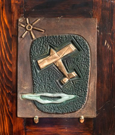 Wladimiro Tulli Aereo al sole.1938Bronzo colorato. cm 39x31. Firmato in basso...