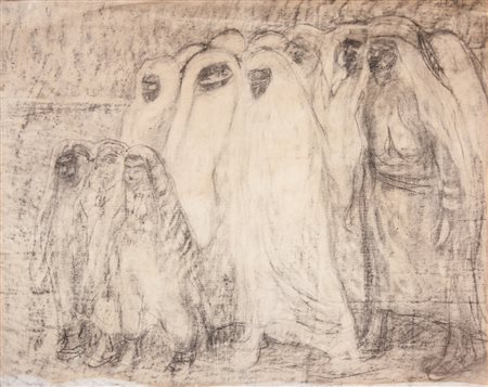Moses Levy Processione araba.1909 circa.Carboncino su carta. mm 440x540. Al...