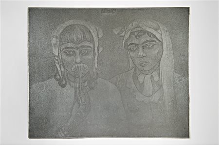 Moses Levy Cortigiane arabe (le due amiche).1913Lastra in zinco. mm 430x348....