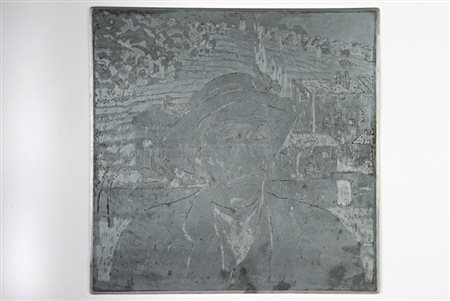 Moses Levy Possidente toscano.1913Lastra in zinco. mm 290x296.