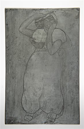 Moses Levy Il negro e la cortigiana.1915-1916.Lastra in zinco. mm 428x273.