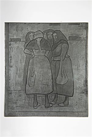 Moses Levy Contadine toscane (Causeries du village).1915Lastra in zinco. mm...