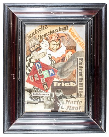 Collage Dada.1920 circa.Collage su cartone. mm 320x230. Al retro della...