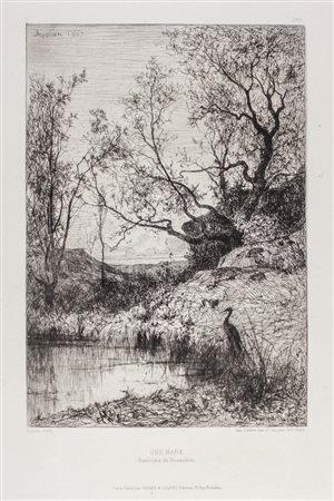Jacques Barthelemy Appian Une mare, environs de Rossillon.1867Acquaforte. mm...