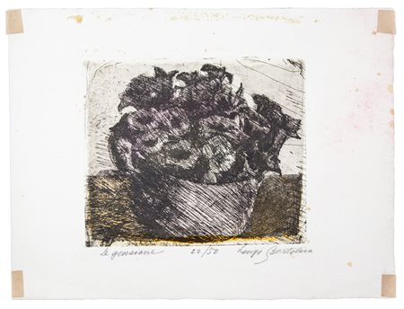 Luigi Bartolini Le genziane.1936Acquaforte colorata. mm 138x165. Foglio: mm...