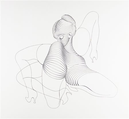 Hans Bellmer Figura femminile. Acquaforte. mm 610x560. Firmata e numerata a...