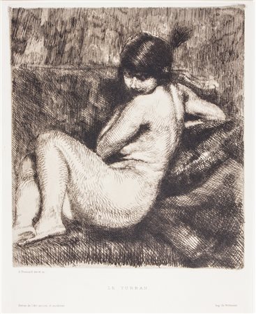 Paul Albert Besnard Le Turban à l'aigrette.1910Acquaforte e puntasecca. mm...