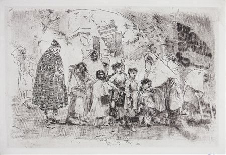 Mosè Bianchi Profili femminili. Acquaforte e acquatinta. mm 195x132. Foglio:...