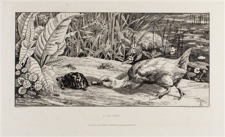 Félix Bracquemond L'inconnu.1862Acquaforte. mm 180x316. Foglio: mm 350x520....