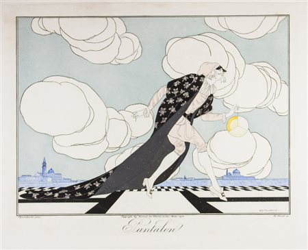 Umberto Brunelleschi Pantalon.1914Incisione colorata a pochoir. mm 260x330....