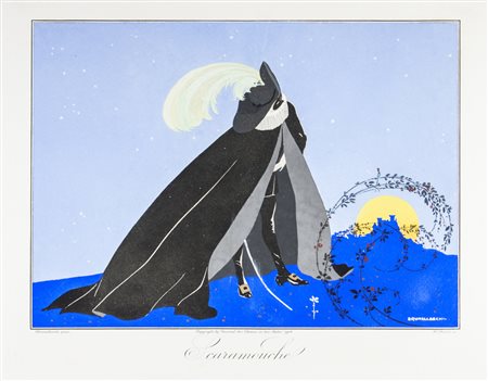 Umberto Brunelleschi Scaramouche.1979Incisione colorata a pochoir. mm...