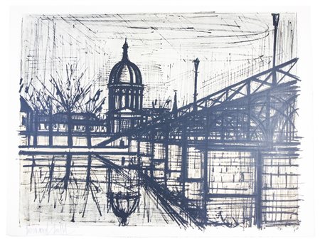 Bernard Buffet Paris. Le Pont des Arts.1962&nbsp;Litografia a colori. mm...