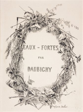 Charles François Daubigny Le couronne de fleurs de champs.1850Acquaforte. mm...