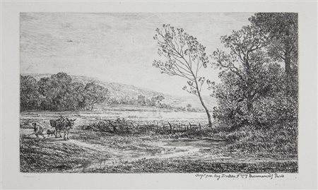 Charles François Daubigny L'approche de l'Orage.1844Acquaforte. mm 152x205....