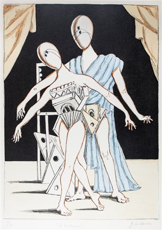 Giorgio De Chirico I Danzatori - I ballerini (Terza versione).1970Litografia...