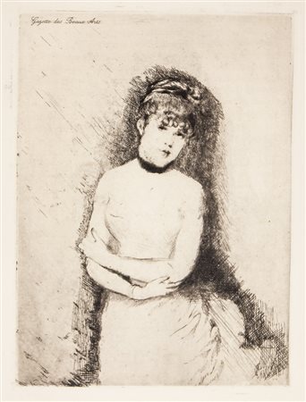 Giuseppe De Nittis Jeune femme. Acquaforte e ritocchi a puntasecca. mm...