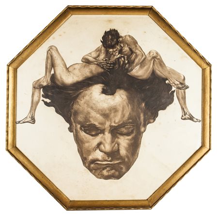 Alois Kolb Beethoven.1909 ca. Acquaforte e acquatinta. mm 440x445. Famosa...