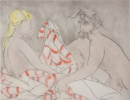 Giacomo [pseud. di Manzoni Giacomo] Manzù Amanti. Acquaforte e acquatinta a...