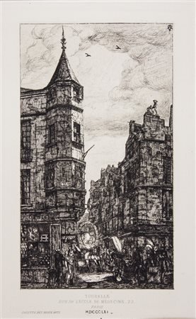 Charles Meryon Tourelle, rue de l'Ecole de Médecine 22.1861Acquaforte. mm...