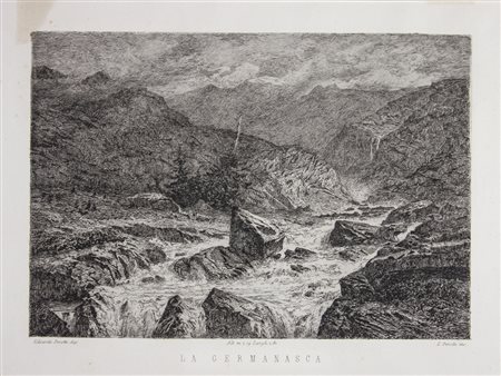 Edoardo Perotti Lotto di due acqueforti e una litografia.18691) La...