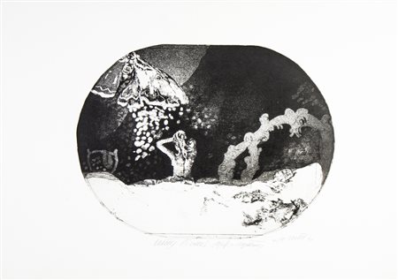 Walter Piacesi (1929 )Fa notte. Acquaforte e acquatinta. mm 240x315. Foglio:...