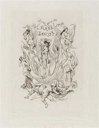 Félicien Rops La fleur lascive orientale.1882Incisione a "procédé Lucas"...