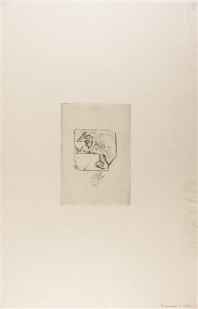 Félicien Rops Le moieneau de Lesbie. Acquaforte e puntasecca. mm 160x110....