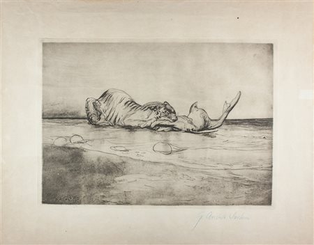 Giulio Aristide Sartorio Mostri dissimili.1900 ca.Fotoincisione e acquaforte....