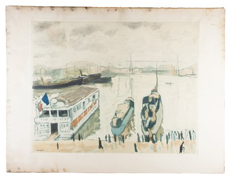 Jacques Villon Le port de Marseille. Da Albert Marquet.1924Acquatinta a...