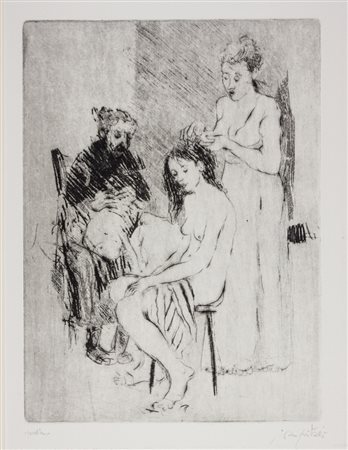 Giancarlo Vitali (1929 )Lotto di otto incisioni. 1) Pescatore Buranello....