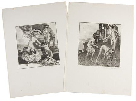 Franz Von Bayros (detto Choisy Le Conin) Tre incisioni erotiche.19071)...