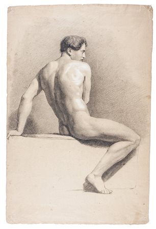 Anonimo della prima metà del XIX secoloStudio accademico di nudo virile....
