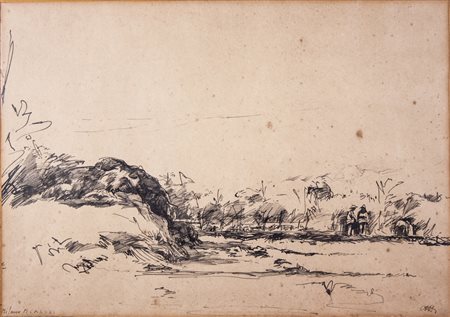 Pietro Annigoni Paesaggio.1931Penna e inchiostro di china su carta, mm...