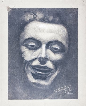 Nereo Annovi Autoritratto.1927Pastello su carta. mm 280x215. Firmato e datato...