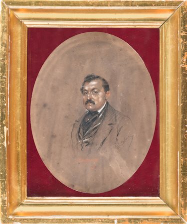 Hippolyte Delaroche Ritratto di Mathieu Jules de Trooz. Carboncino e matita...