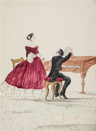 Melchiorre Delfico Lotto composto. Caricatura di Isabella Orsini. Caricatura...